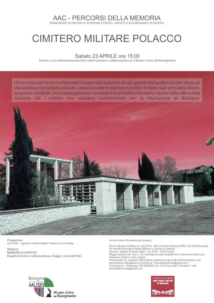 Sabato 23/04/2022 - Percorsi della memoria - Cimitero Militare Polacco